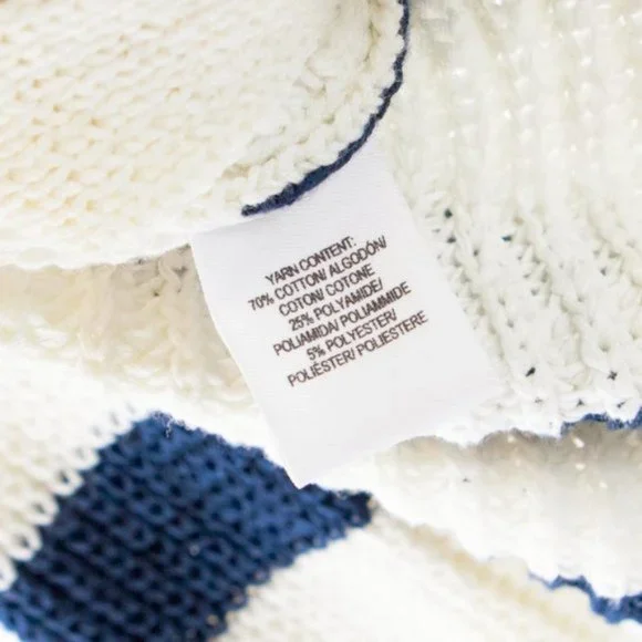 Derek Lam 10 Crosby Creme Striped Lace-Up Sweater